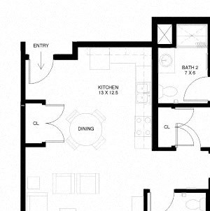 The Lowry 2BD, 2BA The Rose Apartments - South Quarter - Minneapolis - Aeon